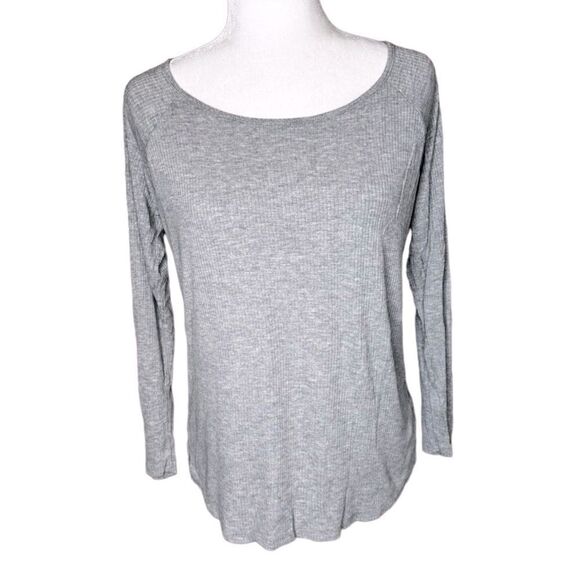 Monrow classic ribbed relaxed long sleeved top size Small - Picture 2 of 6